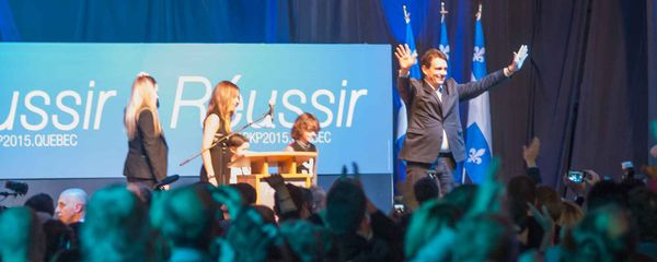 C'est devant une foule conquise que Pierre Karl Péladeau a livré son premier discours officiel à titre de candidat à la direc