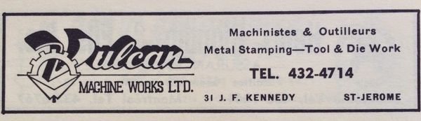 Publicité tirée d'un annuaire de Saint-Jérôme, en 1969.