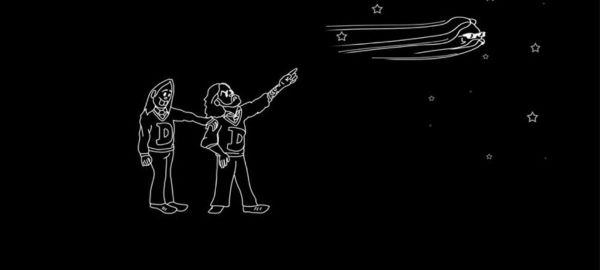 Des dessins de Vincent Léonard accompagnent le texte de Comme du monde, basé sur le dernier spectacle des Denis Drolet.