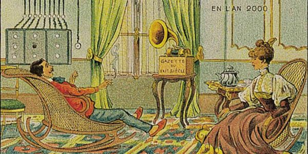 En 1910, on pressentait qu'on écouterait les nouvelles sur un phonographe, en l'an 2000. L'exercice que Saint-Jérôme vous pro