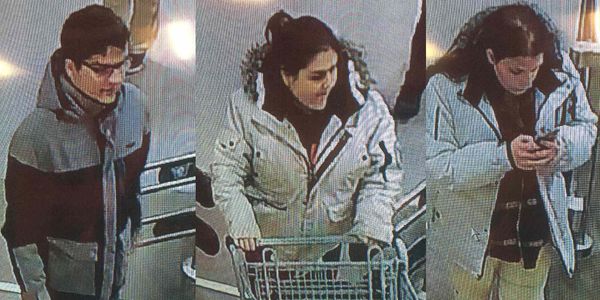 Les trois suspects, alors qu'ils entraient au IGA du boulevard Saint-Antoine, le 13 novembre 2015.