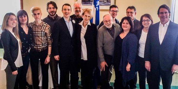 L'exécutif du Parti québécois de Saint-Jérôme, élu le 24 janvier 2016: Carolanne Roy, Pénélope Héroux, William Lepage, Dany B