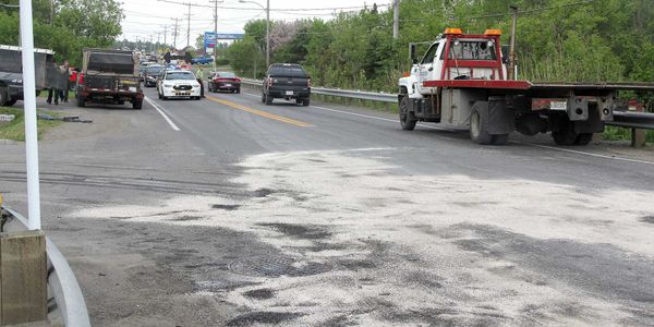 Il y avait du trafic à cause d'un accident sur la route 158 à Sainte-Sophie, le 27 mai 2016.