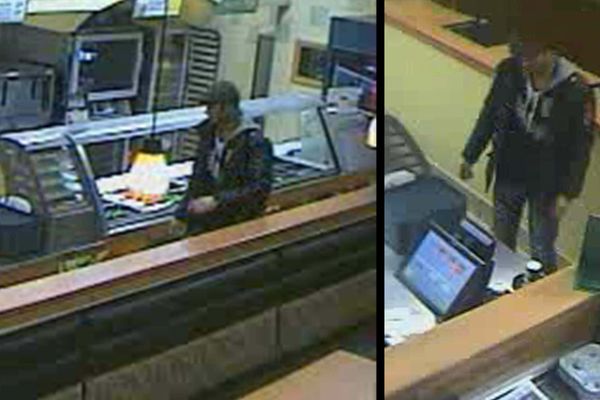 Le suspect lors de son passage au restaurant, le 9 avril 2017 à Sainte-Adèle.