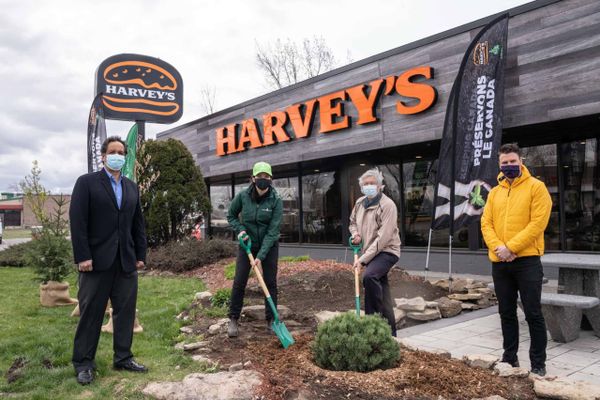 Trois arbres plantés au Harvey's de Saint-Jérôme, 24 997 à planter partout au Canada