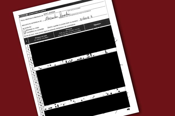 Il manque une signature au bulletin de candidature d'Alexandre Paradis pour les élections à Saint-Jérôme
