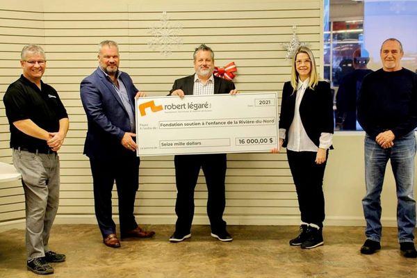 Un soutien aux enfants de Rivière-du-Nord de 16 000$ pour Robert Légaré ltée