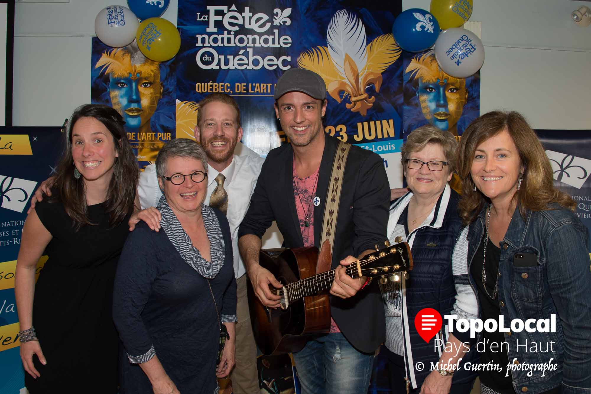 Les organisateurs de la Fête nationale Virginie Lortie; coordonnatrice loisirs et culture Joanne Lamarre : chargée de projet Hugo Paquette : animateur de la soirée de la Fête nationale Etienne Drapeau : artiste invité Lise Gaudreau-Régimbald : conseillères municipale Brygitte Foisy : directrice Culture et Communications