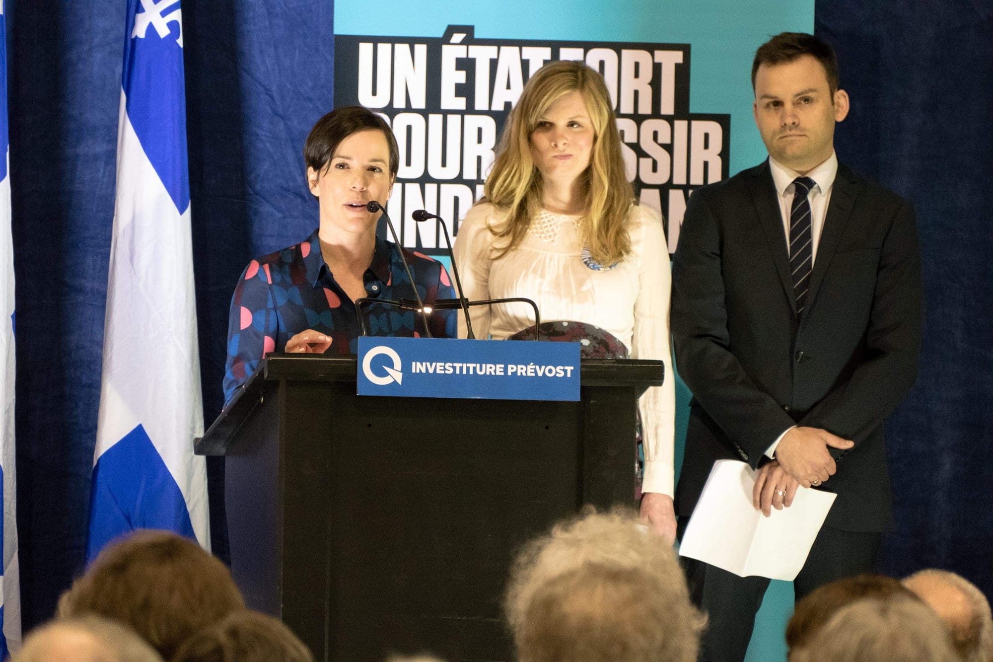 C'est Marie-France Perreault qui a présenté Paul St-Pierre Plamondon, qui a laissé parler sa conjointe après lui.