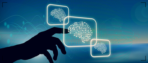 and from the darkness, a human interface attempts connection to machine intelligences