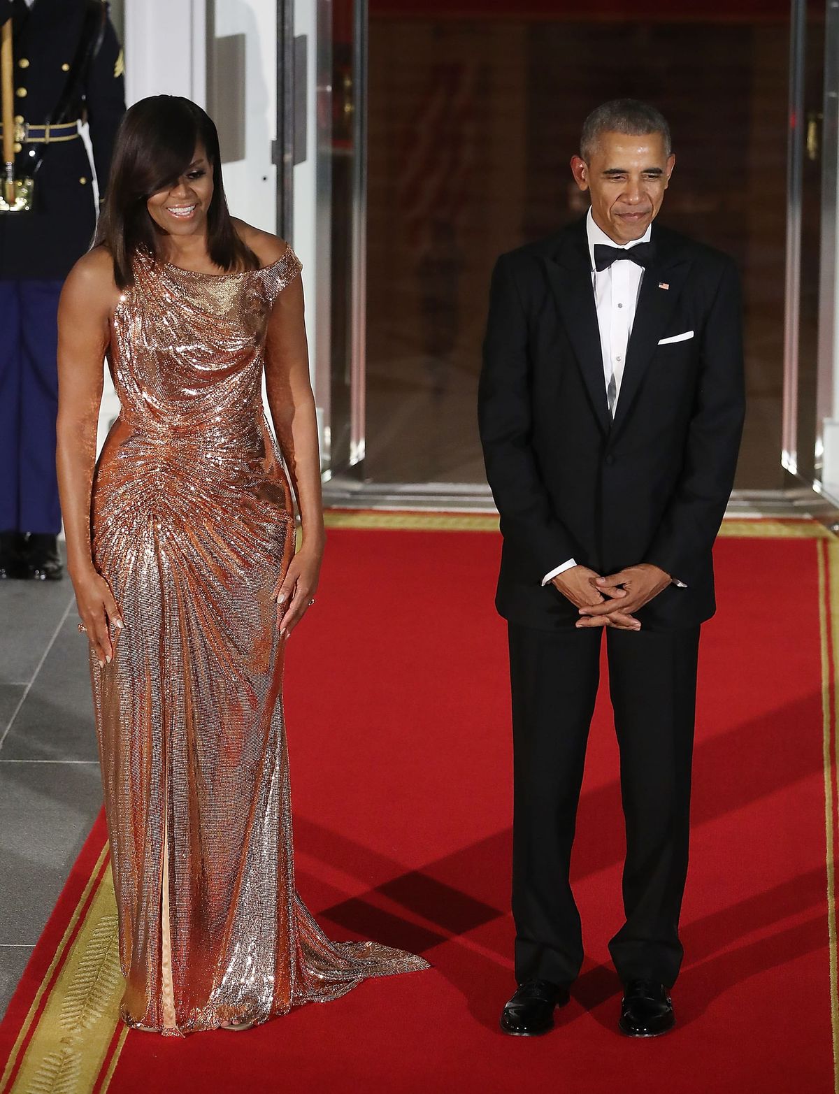 Well Played: Michelle Obama in Versace at Italian State Dinner