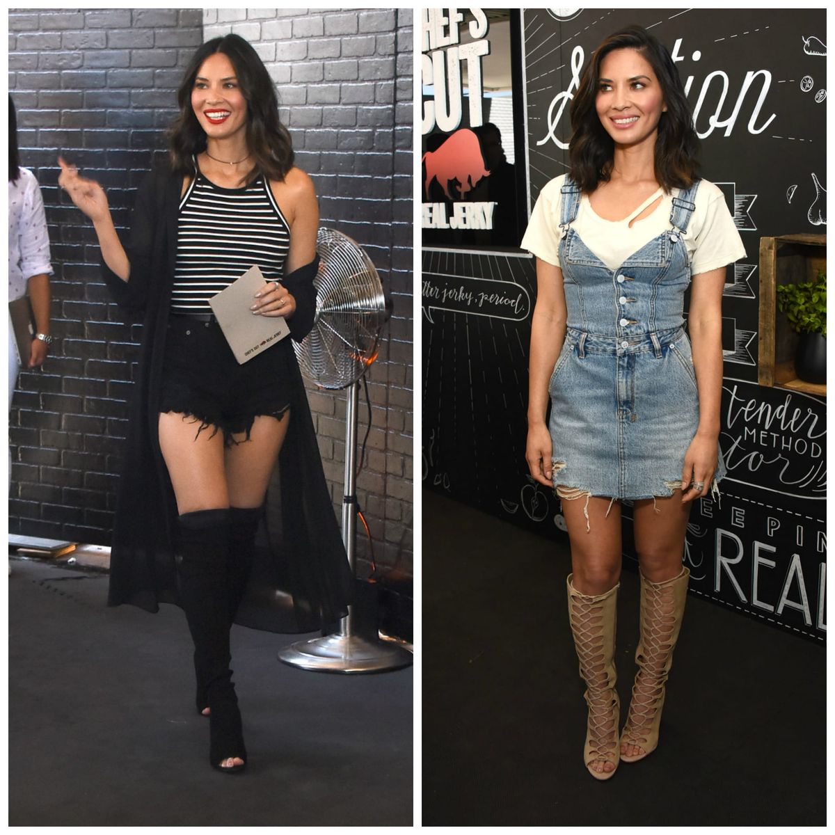 Olivia Munn Promotes Beef Jerky (?) In Two Crazy Outfits