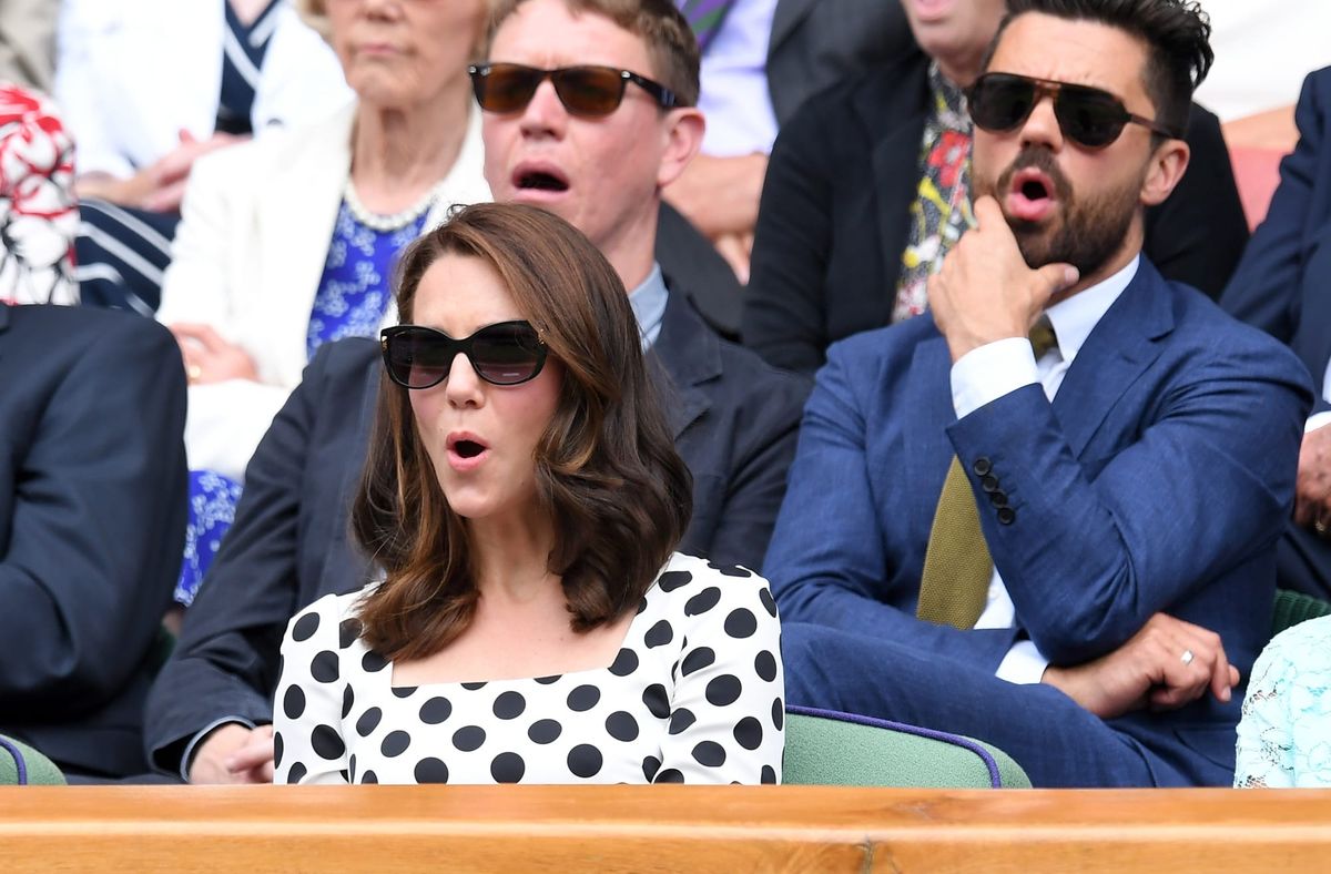 Kate Hits Wimbledon in Polka Dots, Open-Toed Shoes, and a New Haircut