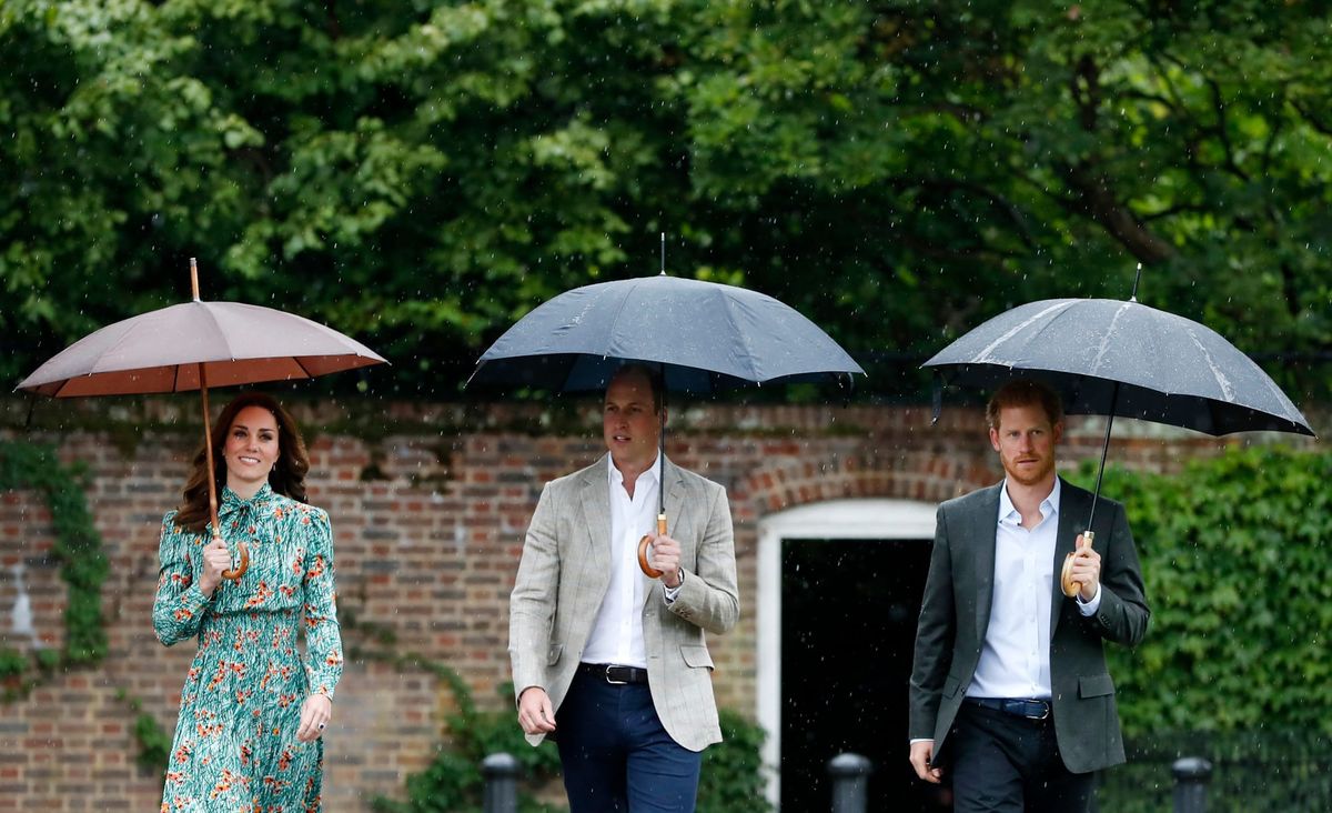 William, Kate, and Harry Princess Diana's Memorial Garden Prada
