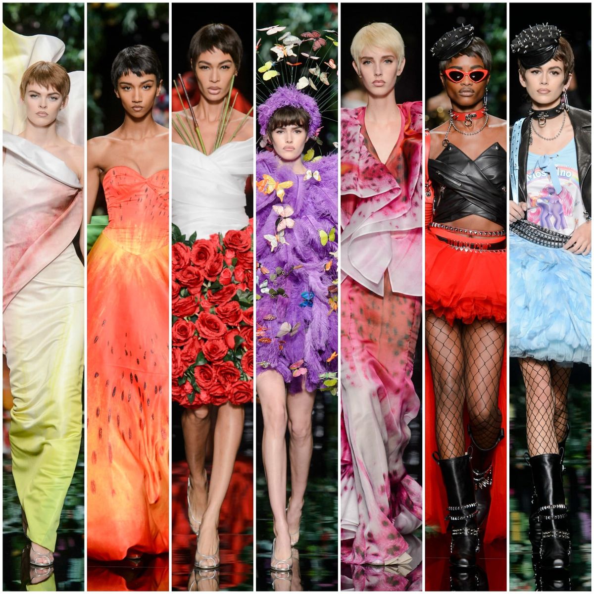 Moschino Dresses Its Models In, and As, Flowers