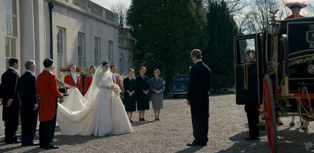 The Crown Recreates Margaret's Wedding Dress in Episode Seven