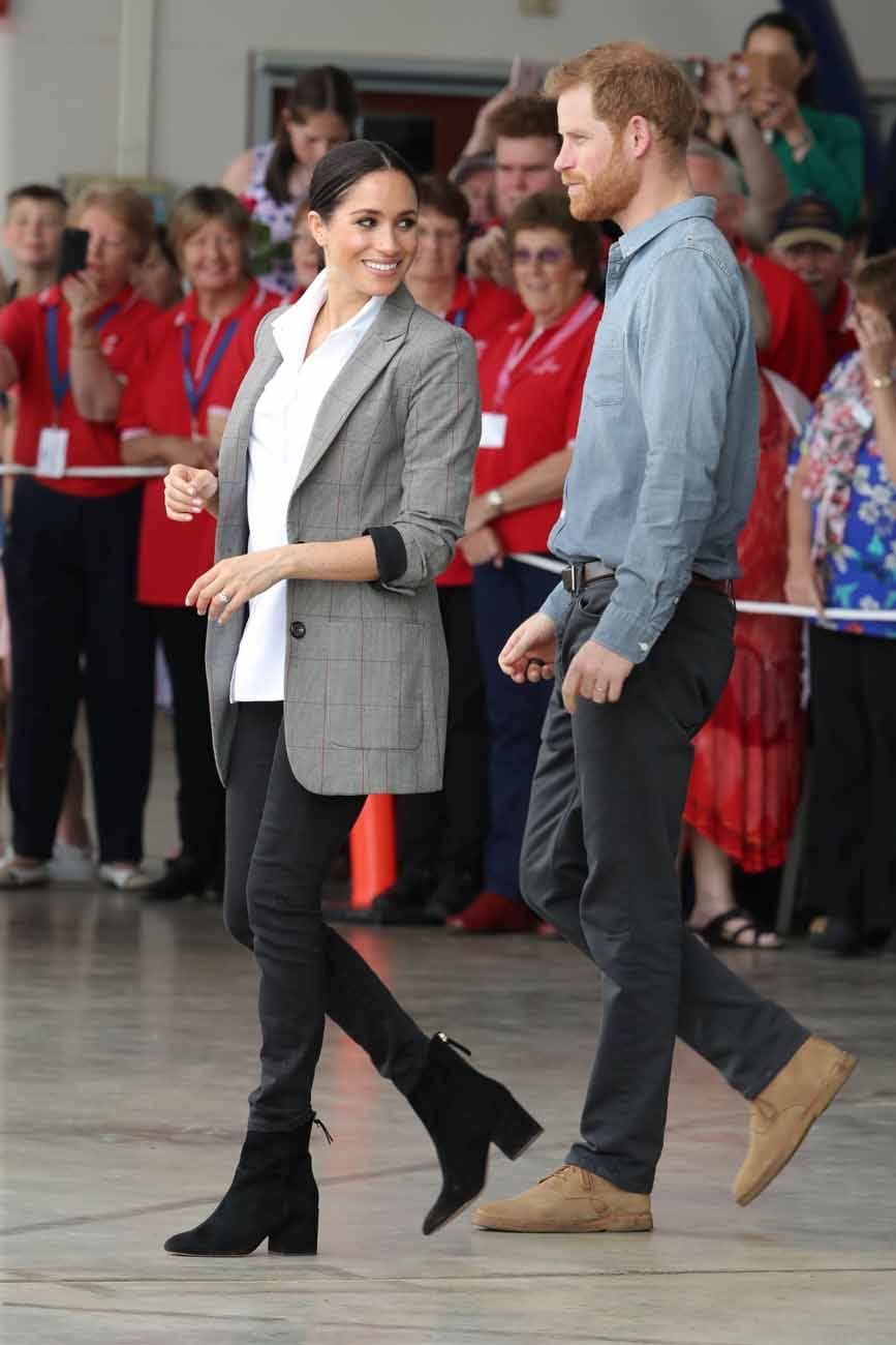 Royal Tour: Meghan Goes Chicly Casual in Black Jeans, Booties, and a Blazer