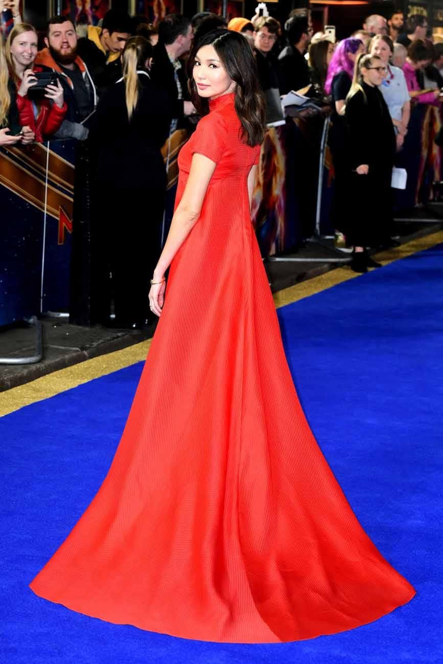 Gemma Chan Steals Some Thunder in Red at Captain Marvel