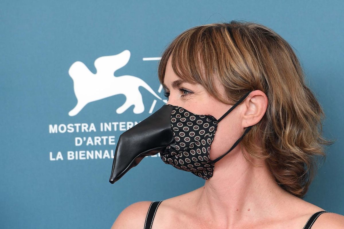 Radha Mitchell Has a Plague Doctor Mask