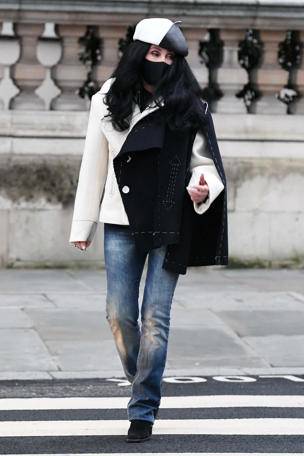 Cher Took a Spin Around London in a Weird Coat