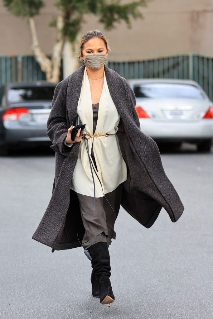 Chrissy Teigen Looks Sort of Like a Chic Jedi Here