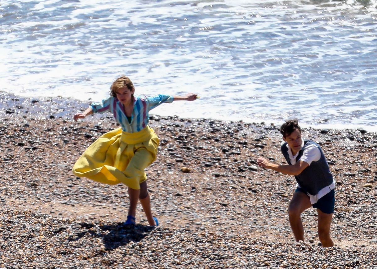 Harry Styles is Frolicking on a Beach with Emma Corrin