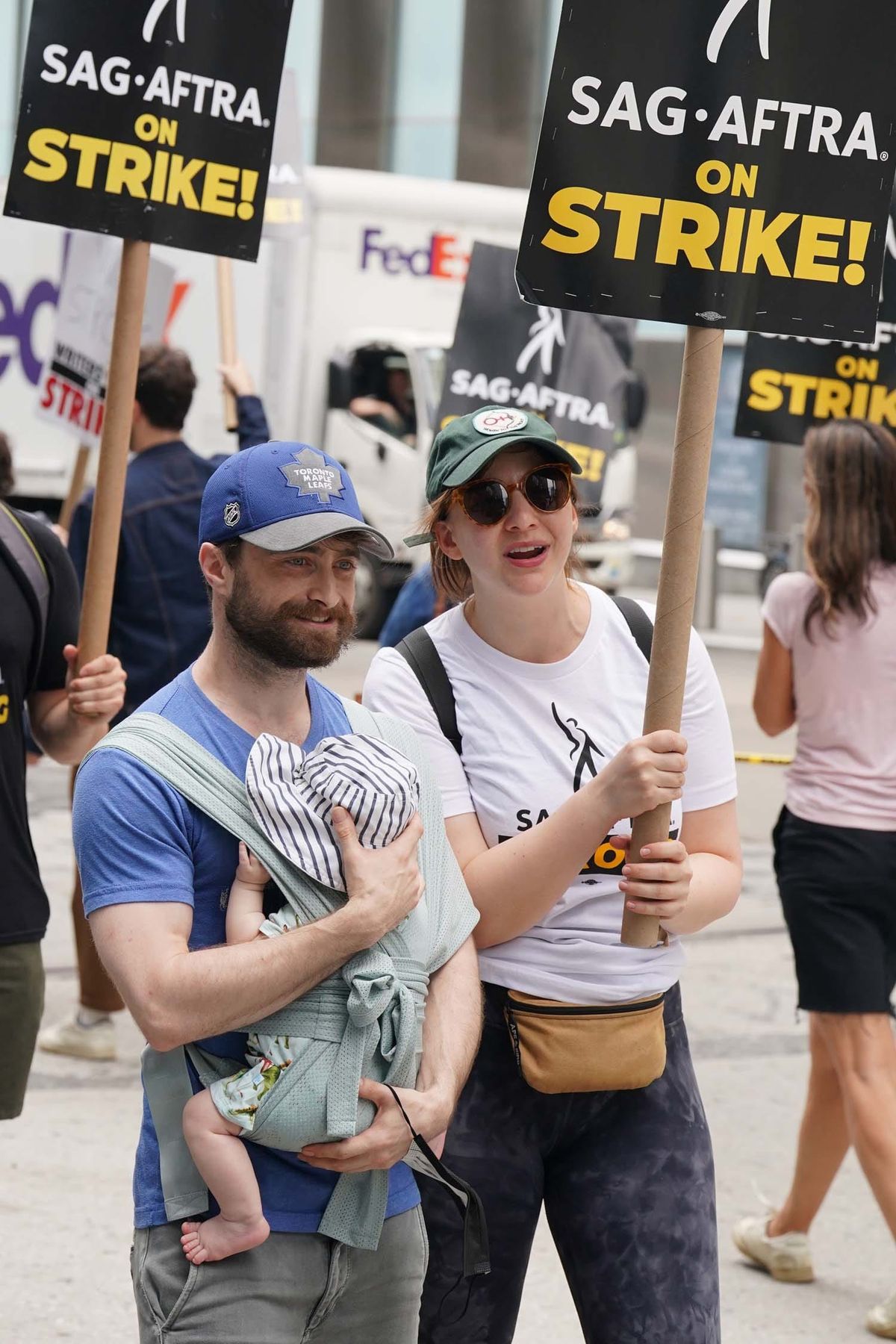 Daniel Radcliffe Brought His Wee Baby to the Picket Line