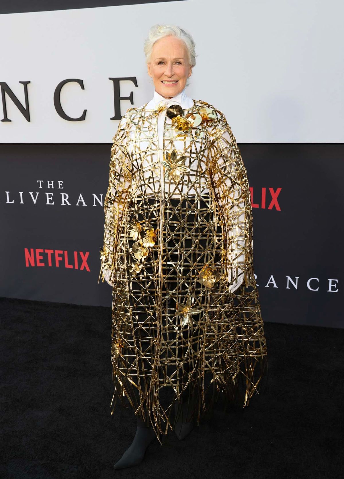 Glenn Close Is Dressed As a Golden Basket