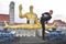 Please Bliss Out On This Statue of Jean-Claude Van Damme Straddling Air