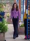 Kate Kicks Off a Two-Event Day in Trousers