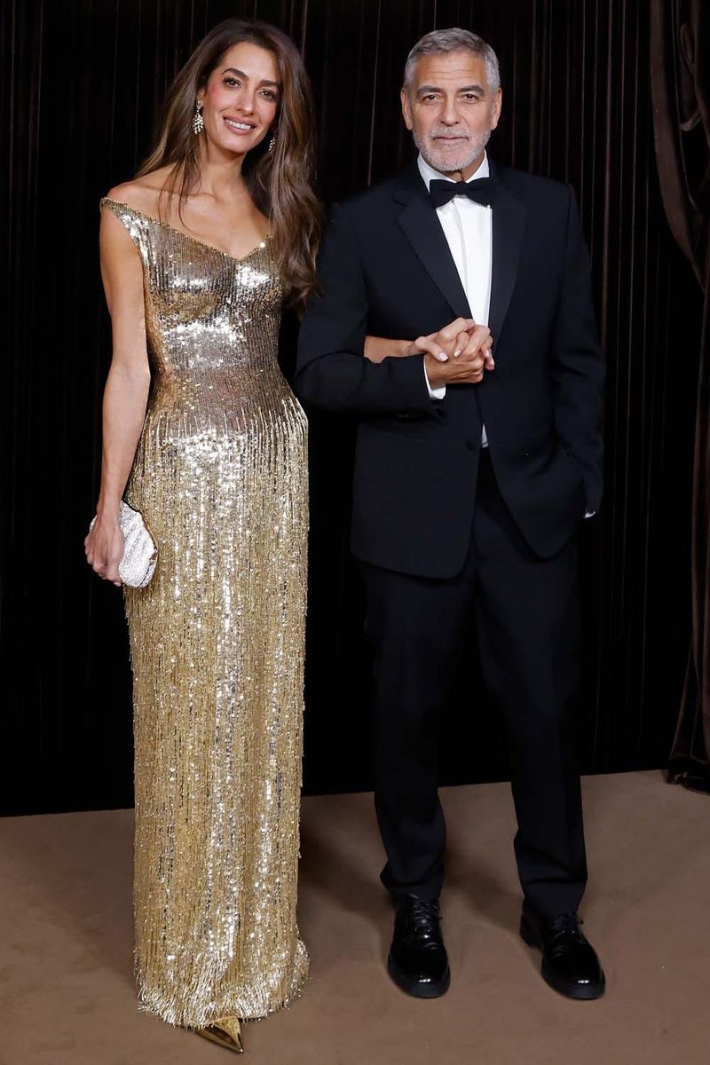 Amal Glittered in Gold at the Albies