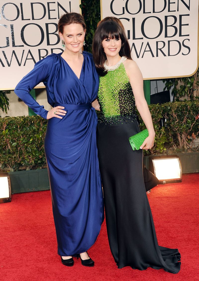 Golden Globes Fab and Fug Carpet: The Sisters Deschanel