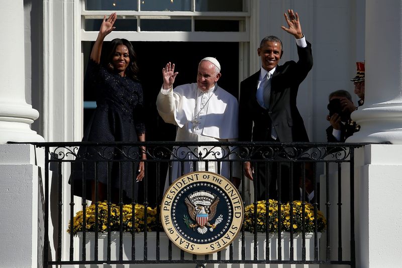 michelle obama barack pope francis