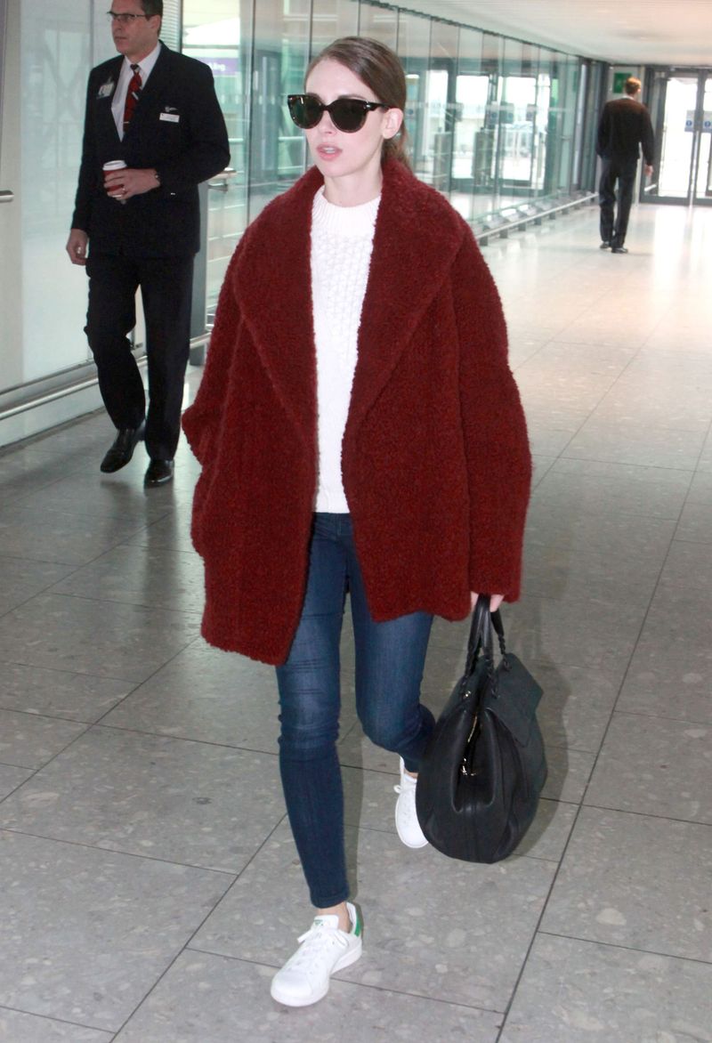 celebrity airport street style