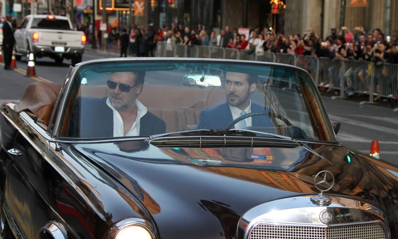 Your Afternoon Men: Ryan Gosling and Russell Crowe at "The Nice Guys" Premiere