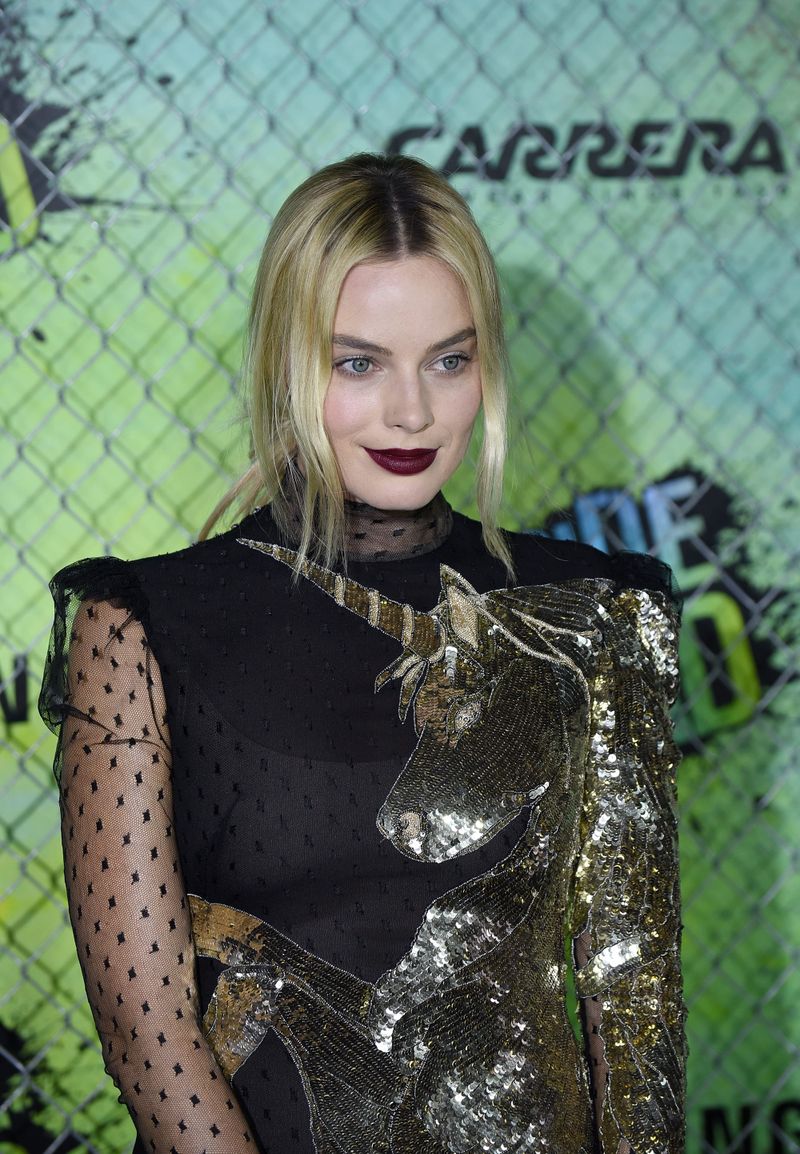Margot Robbie at the Suicide Squad Premiere in Alexander McQueen