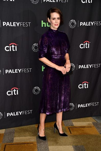 Sarah Paulson Pops Up In Purple Prada