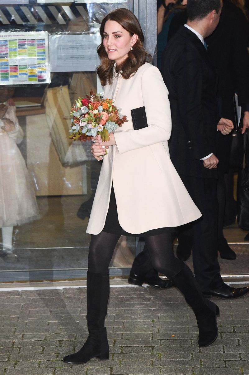 Kate Opts for Winter White in a Visit to a Children's Centre