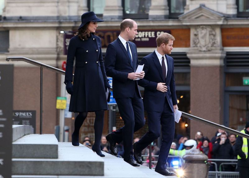 Kate, Wills, and Harry Attend a Memorial Service for Victims of the Grenfell Tower Fire