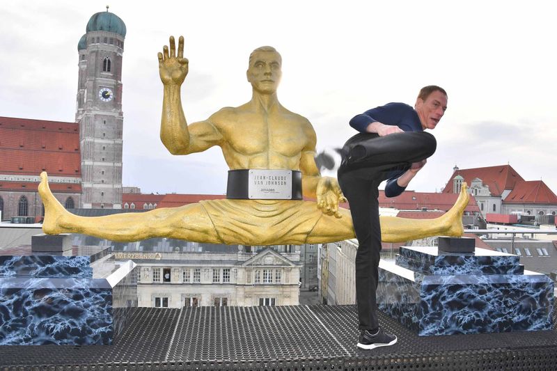 Please Bliss Out On This Statue of Jean-Claude Van Damme Straddling Air