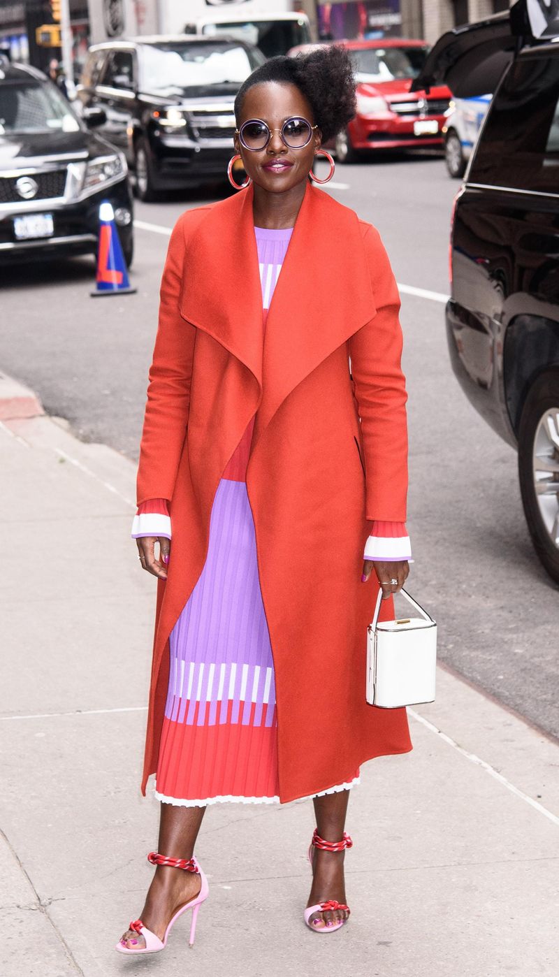 Lupita Looks Like Your Valentine on the Streets of New York