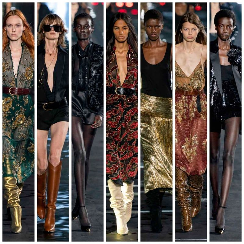 Naomi Campbell Closed Saint Laurent In Front of the Eiffel Tower