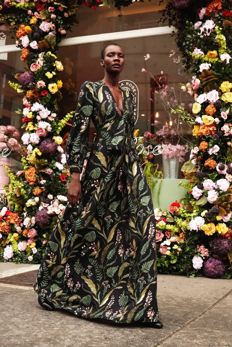 Lela Rose Presented Her Clothes in Front of a Makeshift Flower Shop