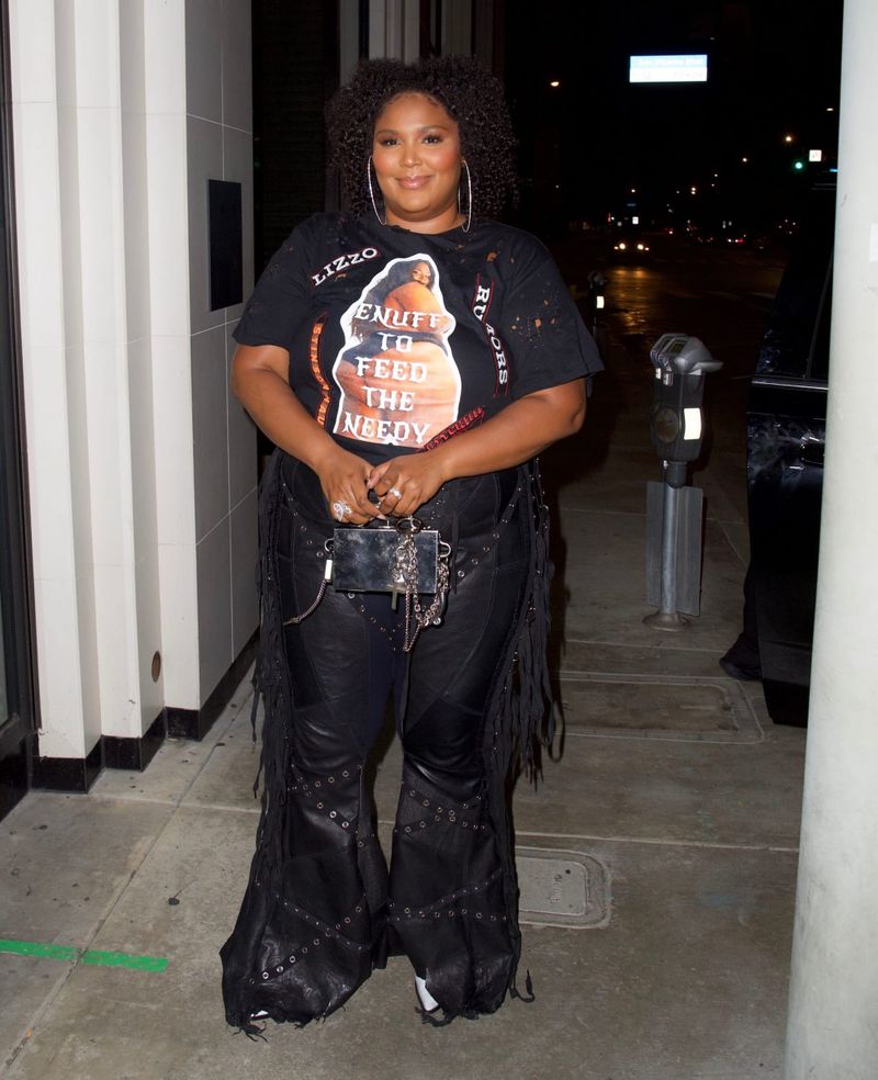 Lizzo Went for Fringed Leather Pants This Weekend!