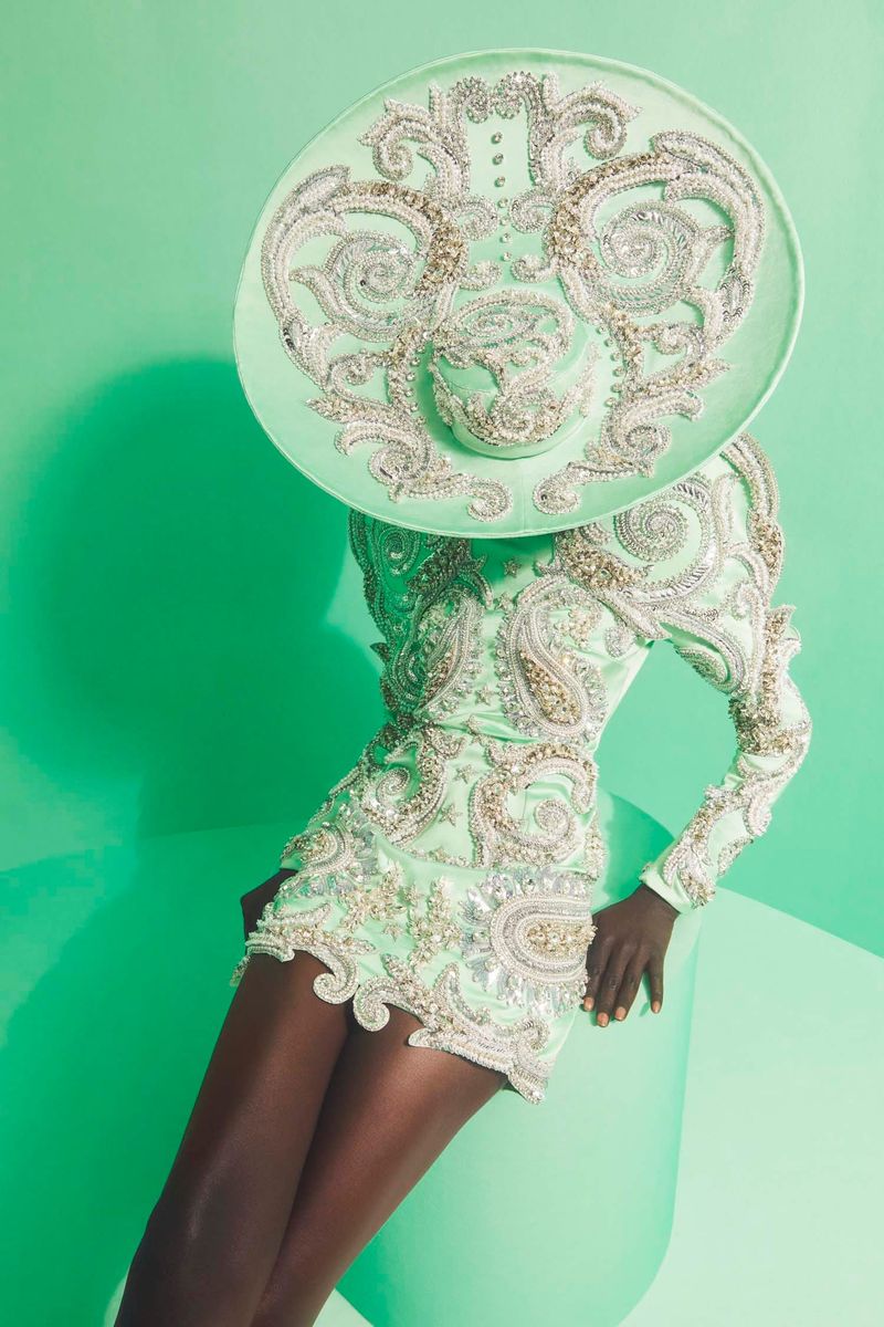 Balmain Went Hard on Hats and Gingham and Fringe for its Resort 2024 Collections