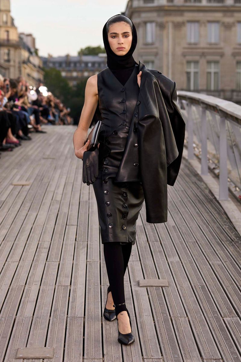 Alaia's Spring 2024 Show Pitched Stirrup Pants and Latex Coats