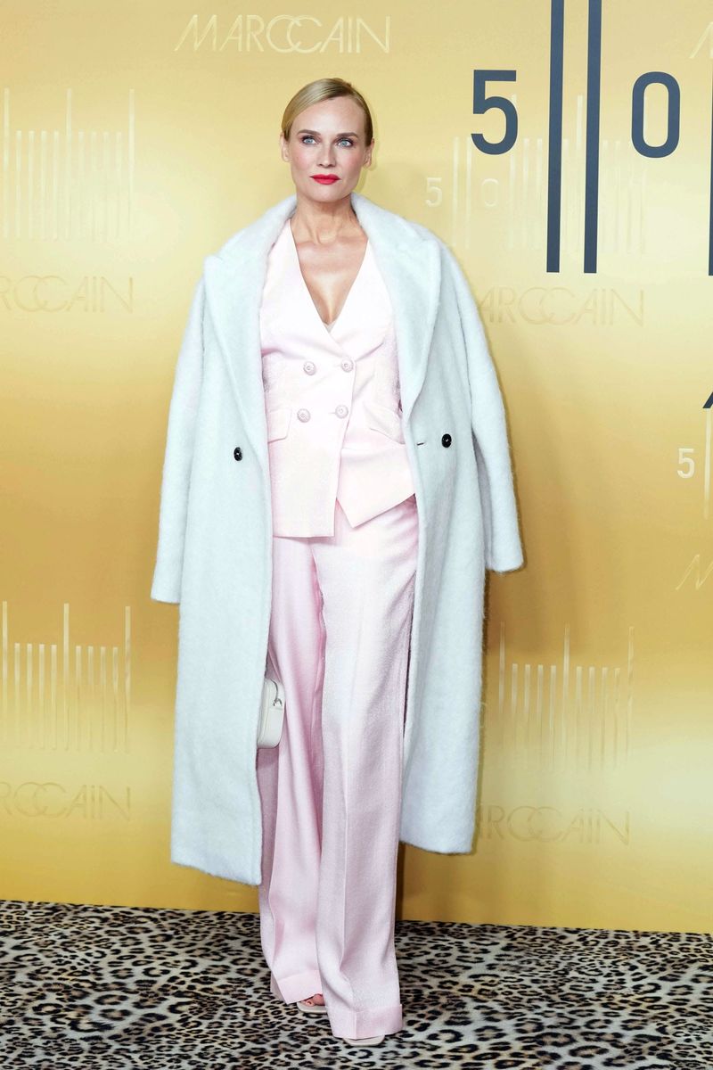 Diane Kruger Looks Very Cool in a Light Pink Suit