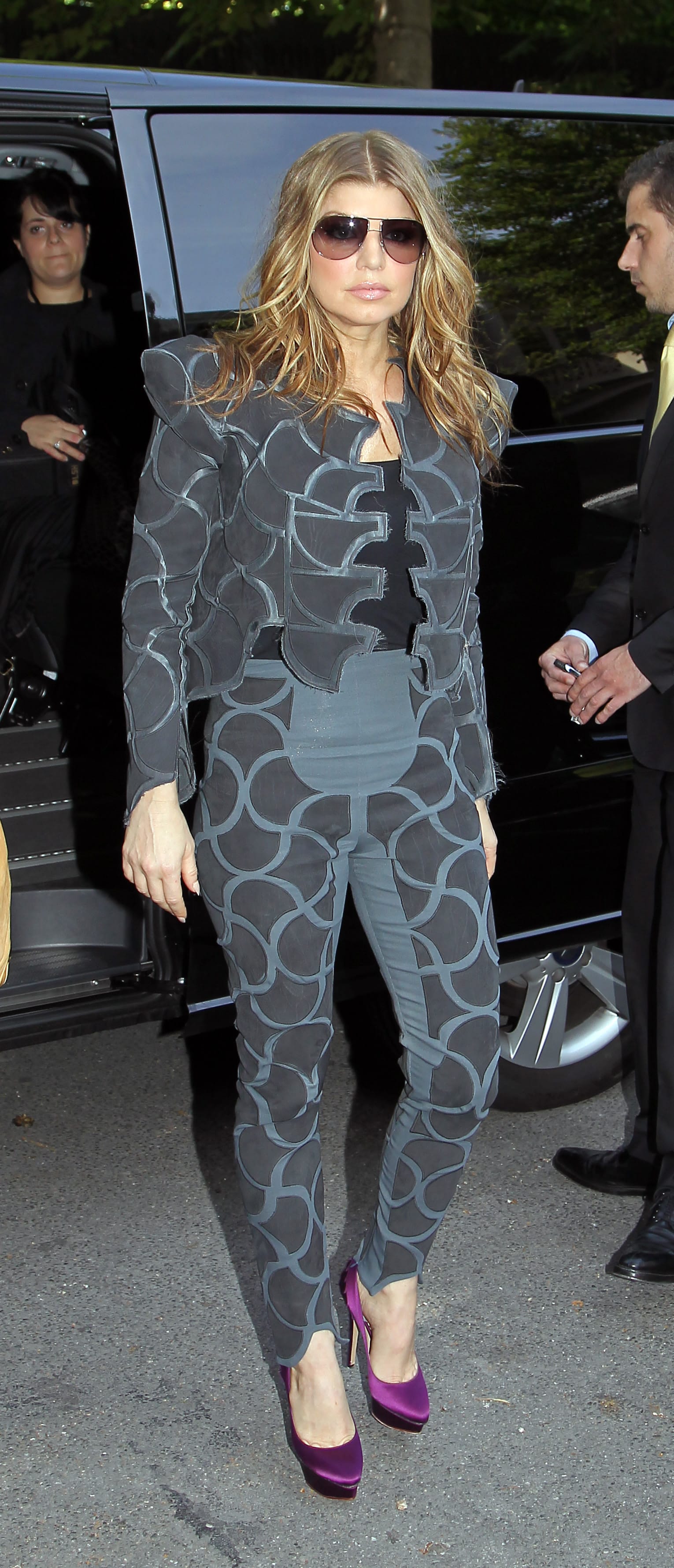 Fergie of The Black Eyed Peas arrives at the Vivement Dimanche show, Paris, France