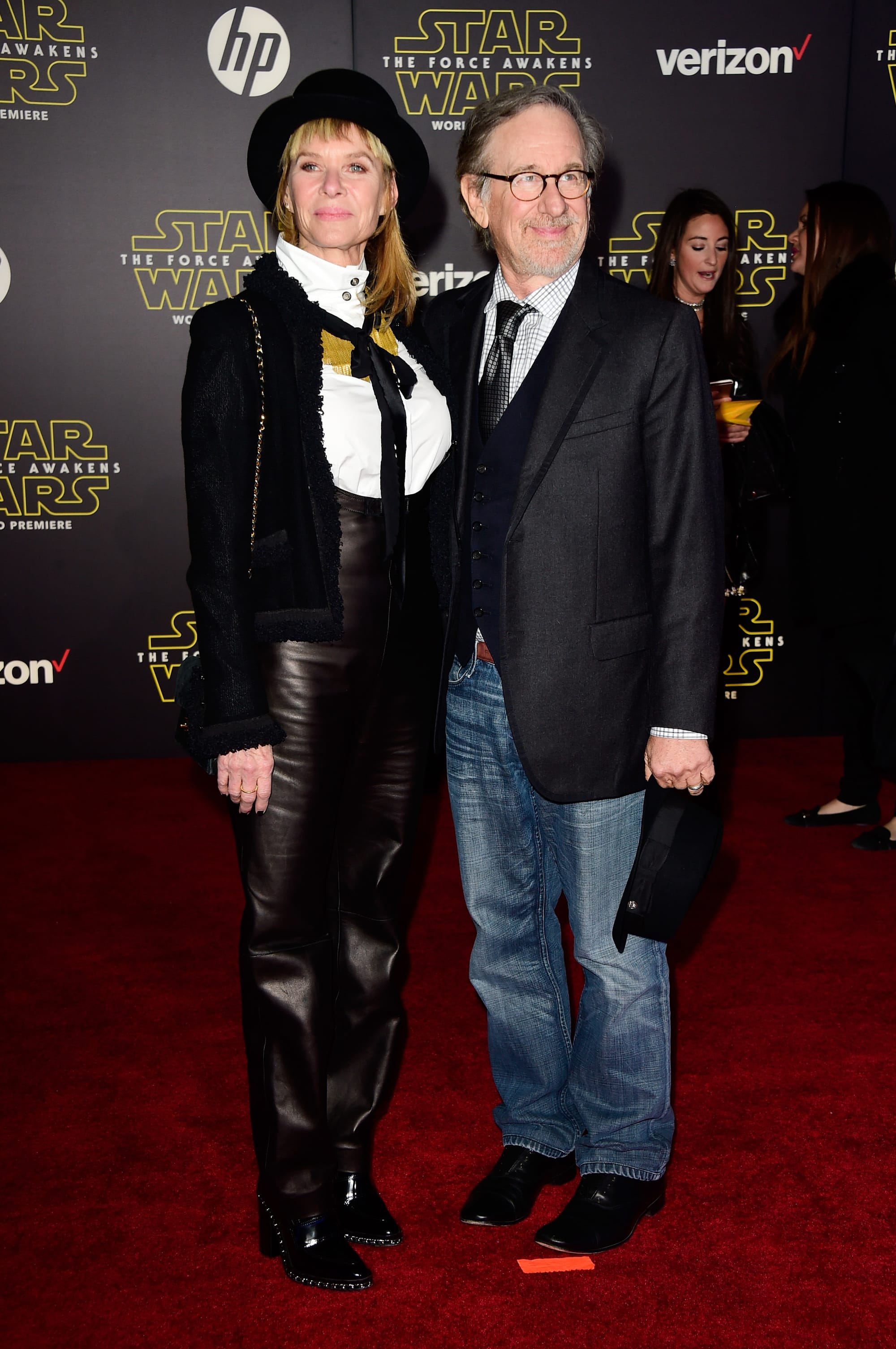Kate Capshaw and Steven Spielberg kate capshaw steven spielberg star wars the force awakens premiere