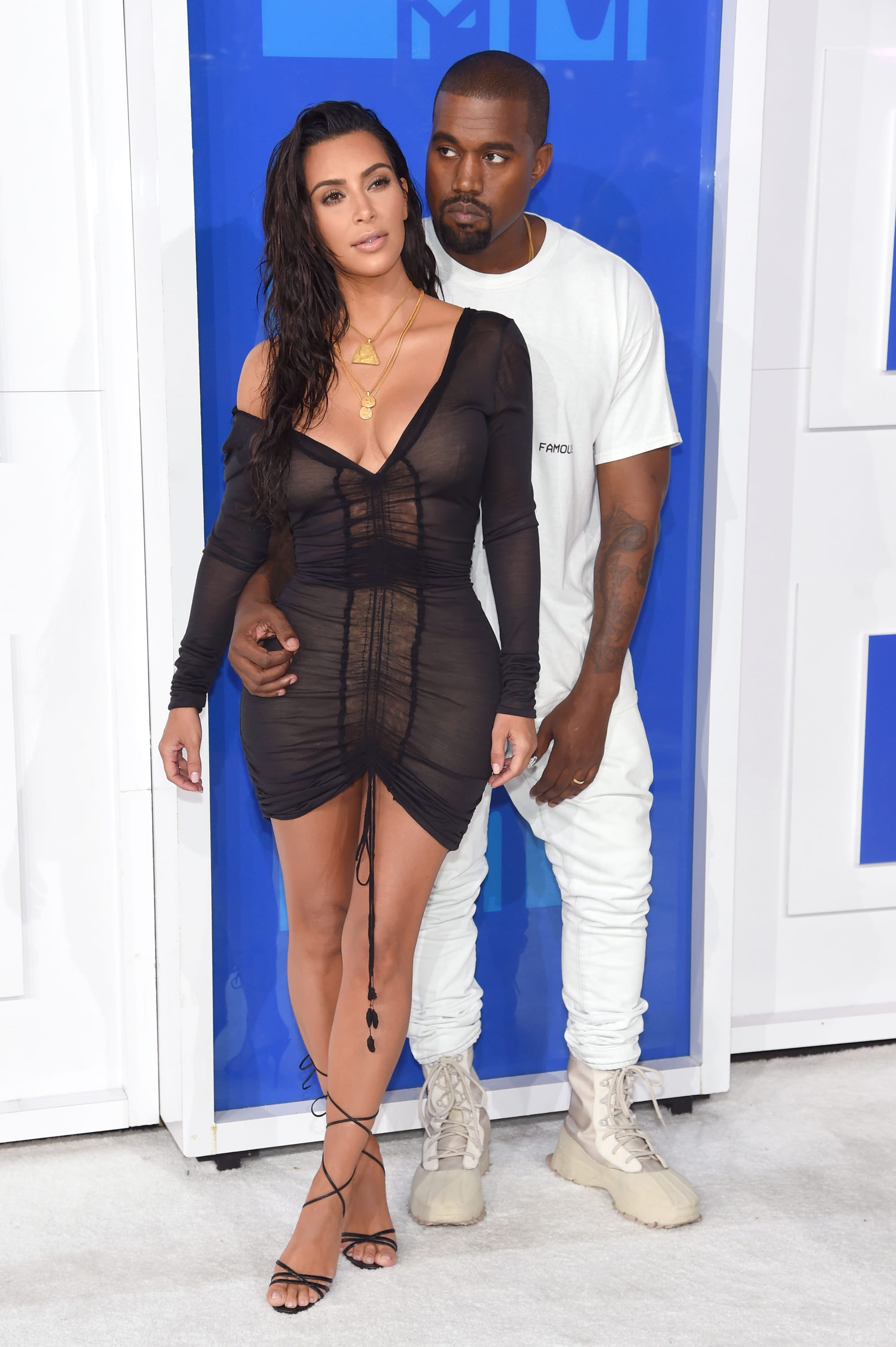 VMAs Fug Carpet: Kim (in vintage Galliano) and Kanye
